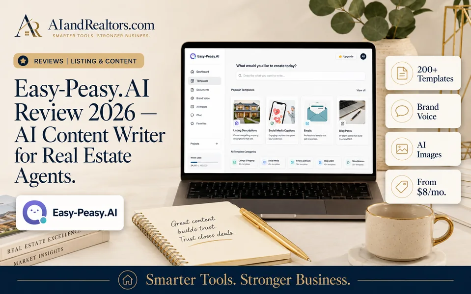Easy-Peasy.AI Review 2026 - AI Content Writer for Real Estate Agents thumbnail
