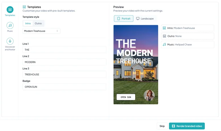 AutoReel template preview from the AIandRealtors review gallery