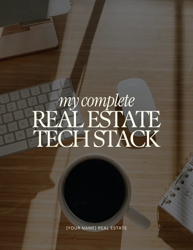 Coffee and Contracts lead magnet template cover titled My Complete Real Estate Tech Stack