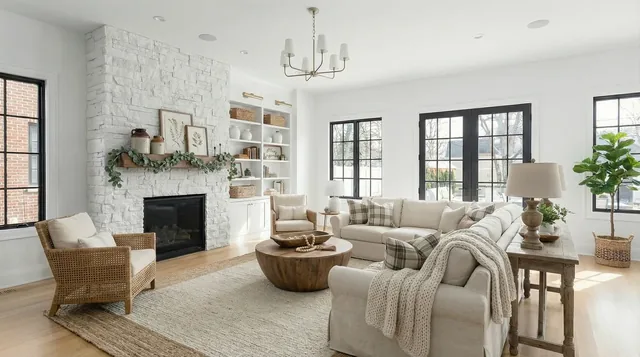 Reel Estate AI staging rendered in the Farmhouse interior style